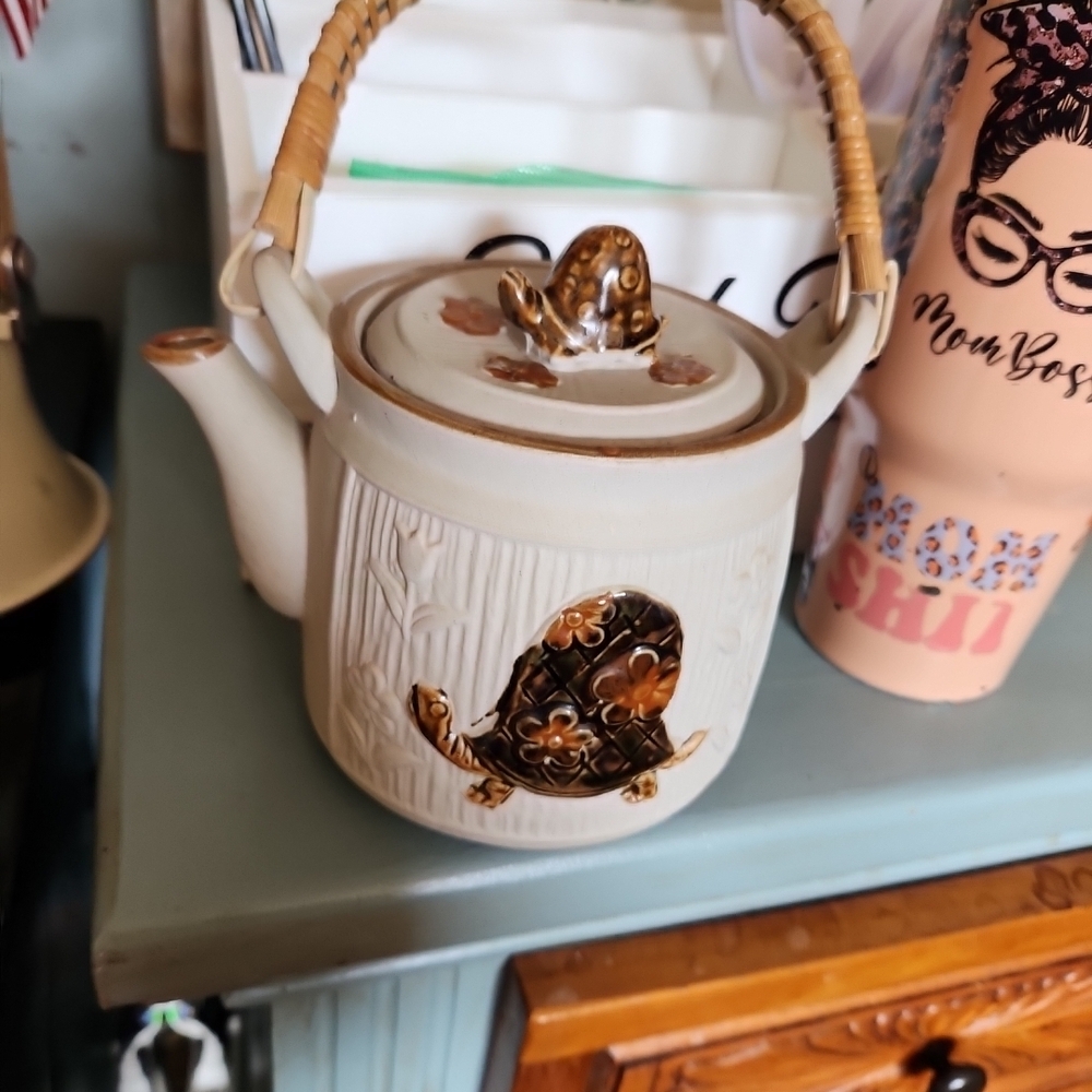 Vtg Artisan Ceramic Turtle T3a Pot - Picture 2 of 3
